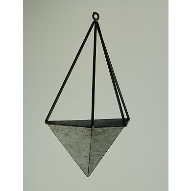 Galvanized Metal Diamond Shaped Angular Hanging Planters Set of 2