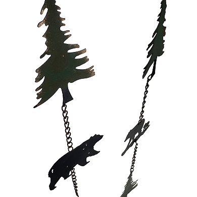 Set of 2 Rain Chains with Bears and Trees, 52-Inch, Decorative Downspout