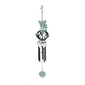 Metal Butterfly Wind Chime Spinner Garden Art Hanging Patio Decor Yard Décor