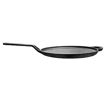 LIVEVIE 11" Pre-Seasoned Cast Iron Tawa, heavy-duty, non-stick griddle for versatile cooking.