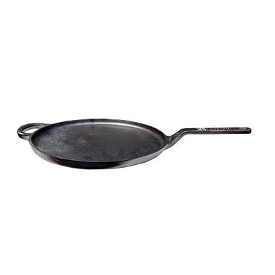 LIVEVIE 11" Pre-Seasoned Cast Iron Tawa, heavy-duty, non-stick griddle for versatile cooking.