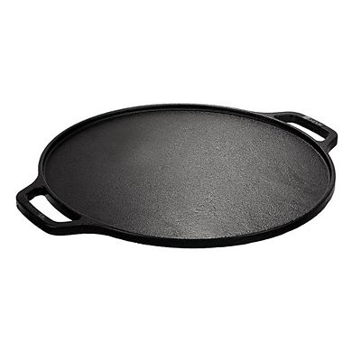 12" Cast Iron Griddle Pan with dual handles, pre-seasoned for durable, versatile cooking.
