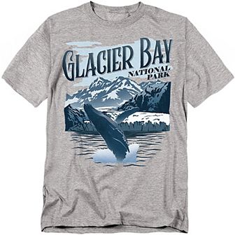 Big & Tall Glacier Bay Park Jumping Whale Graphic Tee