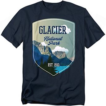 Big & Tall Glacier Illustrated Landscape Graphic Tee