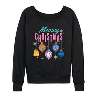 Women's Disney's The Aristocats Meowy Christmas French Terry Long Sleeve Tee