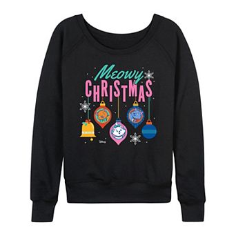 Women's Disney's The Aristocats Meowy Christmas French Terry Long Sleeve Tee