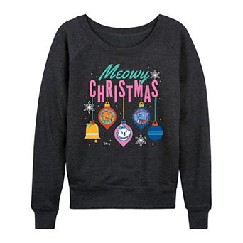 Women's Disney's The Aristocats Meowy Christmas French Terry Long Sleeve Tee