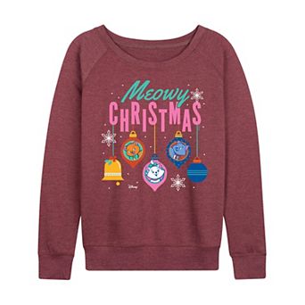 Women's Disney's The Aristocats Meowy Christmas French Terry Long Sleeve Tee