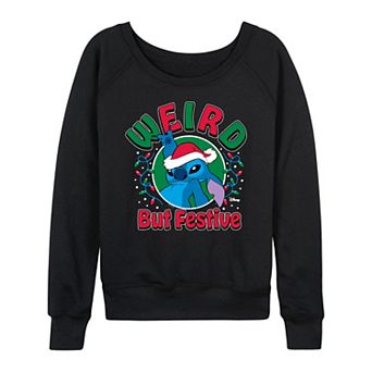 Women's Disney's Lilo & Stitch Weird But Festive French Terry Long Sleeve Tee