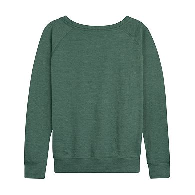 Women's Disney's Winnie The Pooh Christmas Tree French Terry Long Sleeve Tee