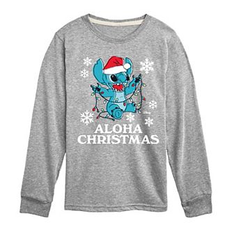 Boys 8-20 Disney's Lilo & Stitch Aloha Christmas Long Sleeve Graphic Tee