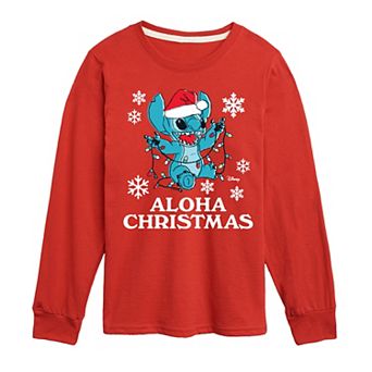 Boys 8-20 Disney's Lilo & Stitch Aloha Christmas Long Sleeve Graphic Tee
