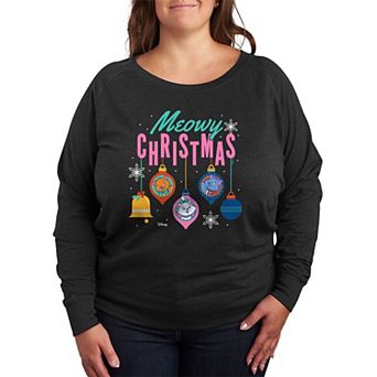 Plus Size Disney's The Aristocats Meowy Christmas French Terry Long Sleeve Tee