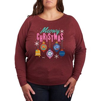 Plus Size Disney's The Aristocats Meowy Christmas French Terry Long Sleeve Tee