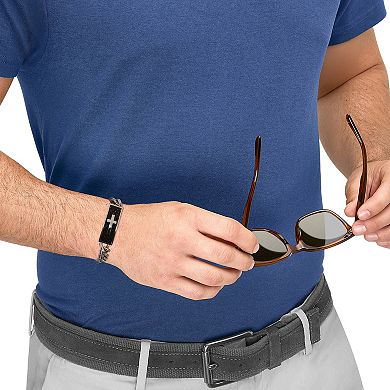 Men's Stainless Steel Polished Cross Bracelet