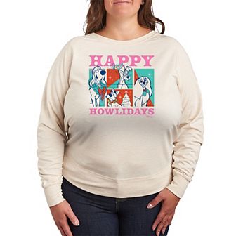 Plus Size Disney's Lady and the Tramp Happy Howlidays French Terry Long Sleeve Tee