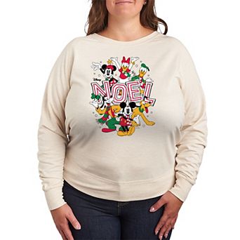Plus Size Disney's Mickey & Friends Noel French Terry French Terry Long Sleeve Tee