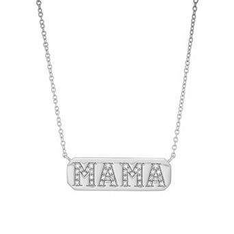 Sterling Silver 1/8 Carat T.W. Diamond MAMA Necklace