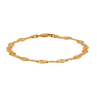 18k Gold over Sterling Silver Valentino Sun Chain Bracelet