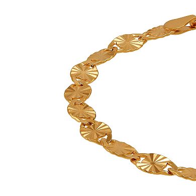 18k Gold over Sterling Silver Valentino Sun Chain Bracelet