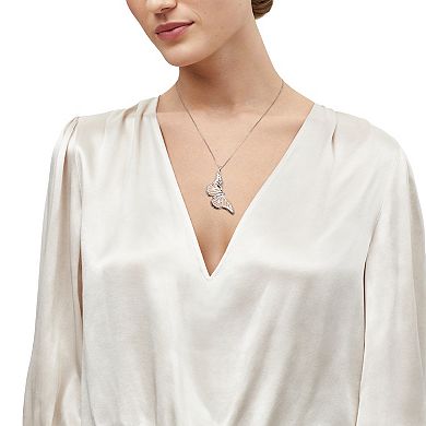 Sterling Silver Foldover Butterfly Pendant Necklace