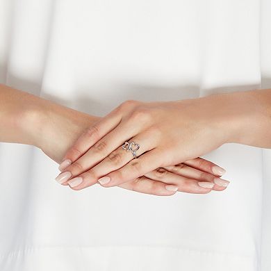 Sterling Silver Bypass Heart Band Ring