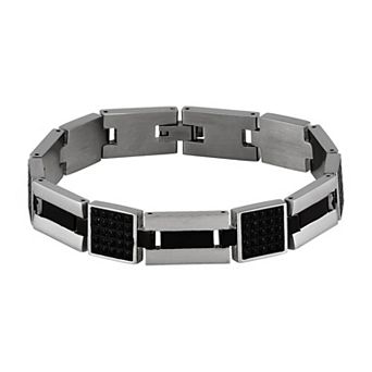 Men's Stainless Steel Polish Square Links Bracelet
