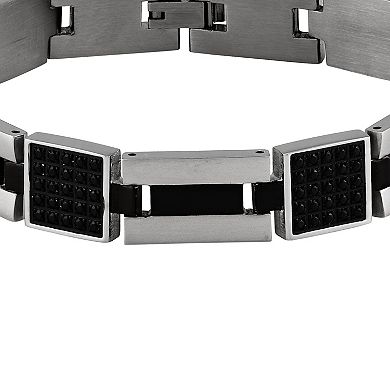 Men's Stainless Steel Polish Square Links Bracelet