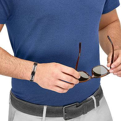 Men's Stainless Steel Polish Square Links Bracelet