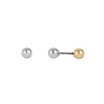 14k Gold 4mm Ball & Ball Nut Earrings