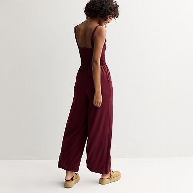 Juniors' Live To Be Spoiled Smocked Jumpsuit