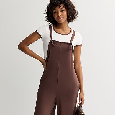 Juniors' Live To Be Spoiled Ringer Tee Jumpsuit