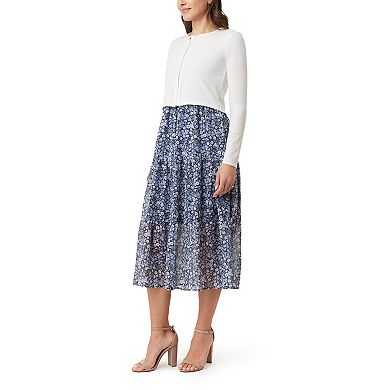 Juniors' WallFlower Tiered Maxi Dress & Cardigan Set