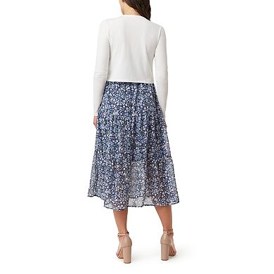 Juniors' WallFlower Tiered Maxi Dress & Cardigan Set