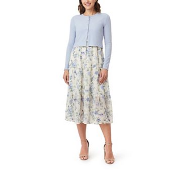 Juniors' WallFlower Tiered Maxi Dress & Cardigan Set