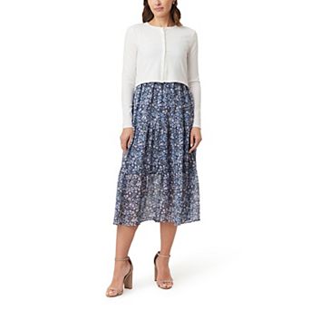 Juniors' WallFlower Tiered Maxi Dress & Cardigan Set