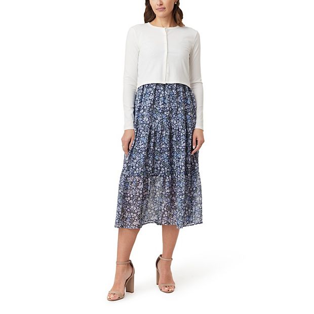 flowy maternity dress When You Know Patchwork Maxi Dress – Blue Magnolia main image 0
