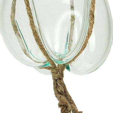 Hanging Molten Glass Vase with Jute Rope - 20.25 Inches High