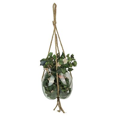 Hanging Molten Glass Terrarium Planter - 9x9 Inch, Handmade