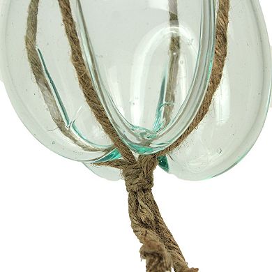 Hanging Molten Glass Vase with Jute Rope, Rustic Home Decor Accent