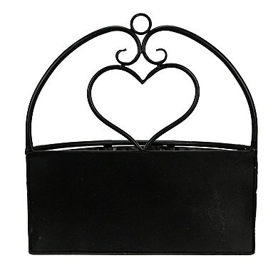 Large & Small Galvanized Metal Rustic White Wall Pocket Planters Heart Set /2