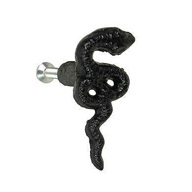 Set of 6 Black Snake Drawer Pulls - 2.25" x 1" - Cabinet Decor