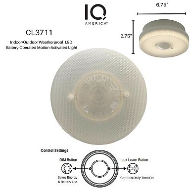 IQA Battery Powered Motion Sensor Ceiling Light 7in 1150 Lumens