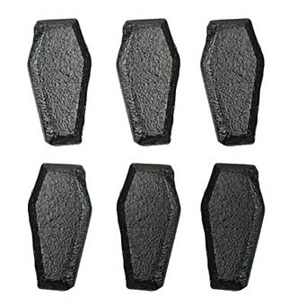 Set of 6 Gothic Black Coffin Pulls - 2.5" x 1.5" - Cabinet Decor