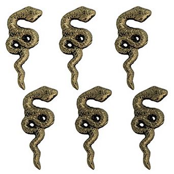 Set of 6 Gold Gothic Snake Drawer Pulls - 2.25" x 1" - Cabinet Decor