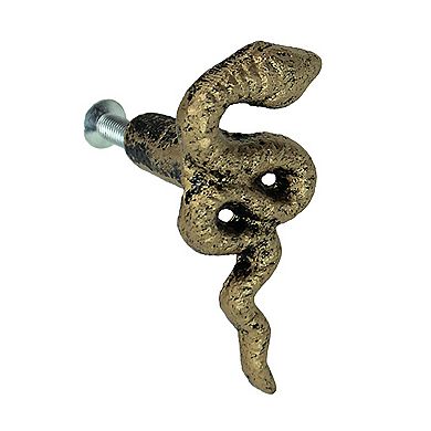 Set of 6 Gold Gothic Snake Drawer Pulls - 2.25" x 1" - Cabinet Decor