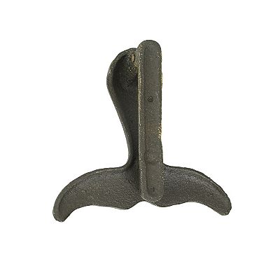 Cast Iron Whale Tail Door Knocker Bronze Decorative Coastal Accent Nautical