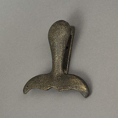 Cast Iron Whale Tail Door Knocker Bronze Decorative Coastal Accent Nautical
