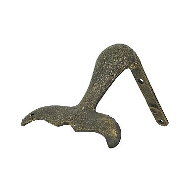 Cast Iron Whale Tail Door Knocker Bronze Decorative Coastal Accent Nautical