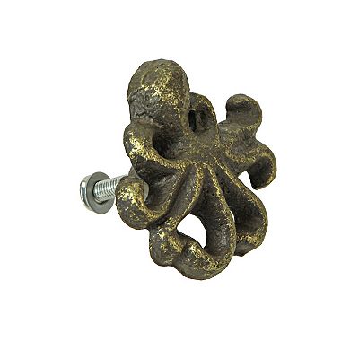 Bronze Cast Iron Octopus Drawer Pull Decorative Cabinet Knob Nautical Set of 6
